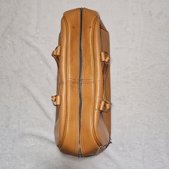 Vintage Grain Cowhide Leather brown Satchel Bag - Picture 6 of 16